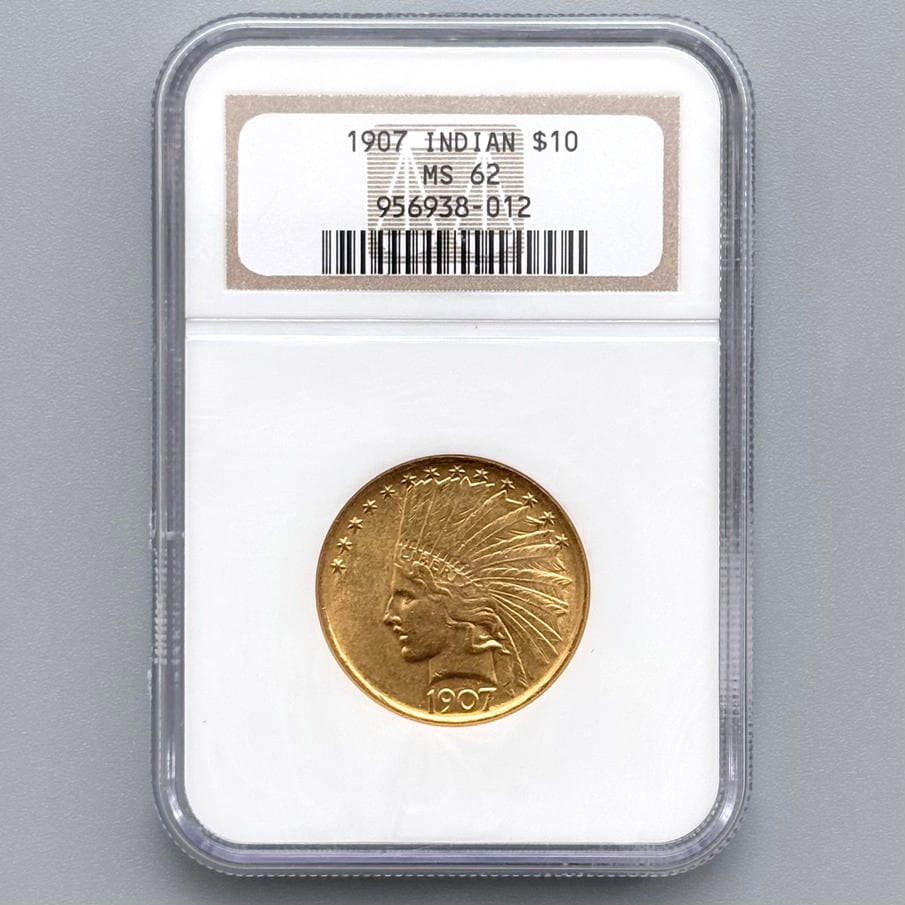 古銭　アメリカ　10ドル  1907年 インディアンヘッド・イーグル 初年号】1907年 インディアンヘッド $10 イーグル 金貨 アメリカ 10