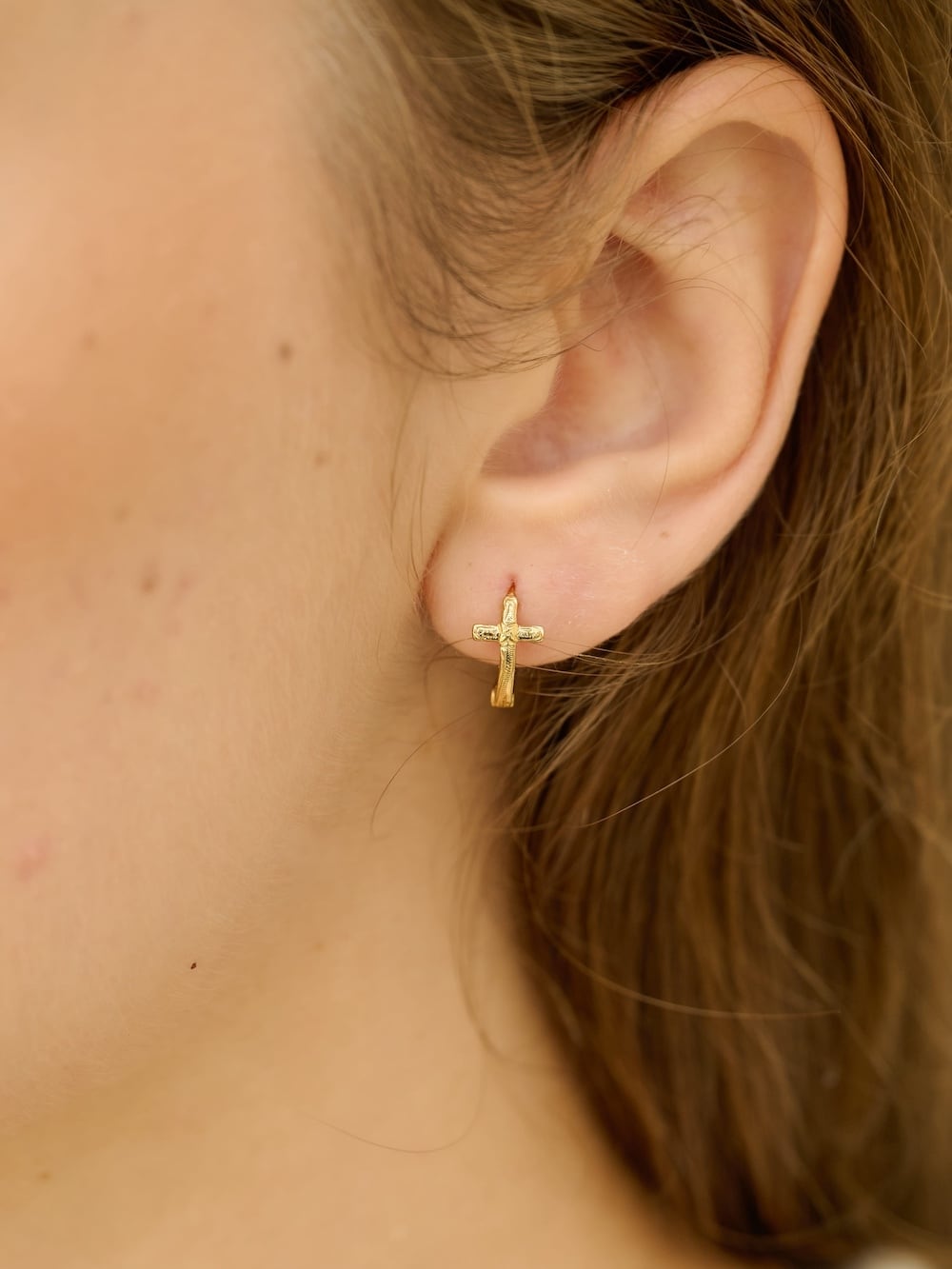 316L hawaiian cross hoop pierce（ 片耳用 ）#p15 | rani