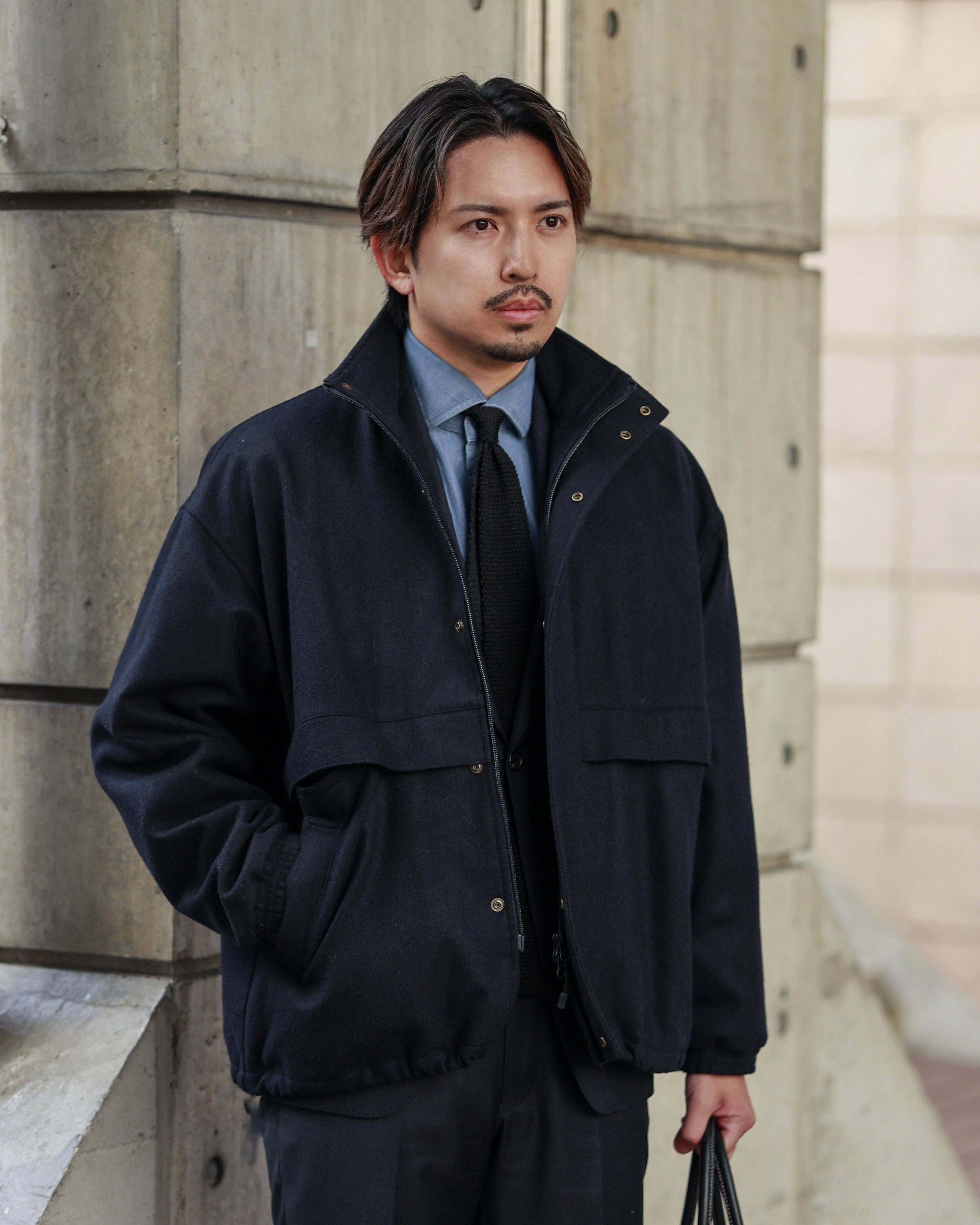 KV-587】Heat Wool 4Pocket Bomber Jacket【高級ウール】【軽くて