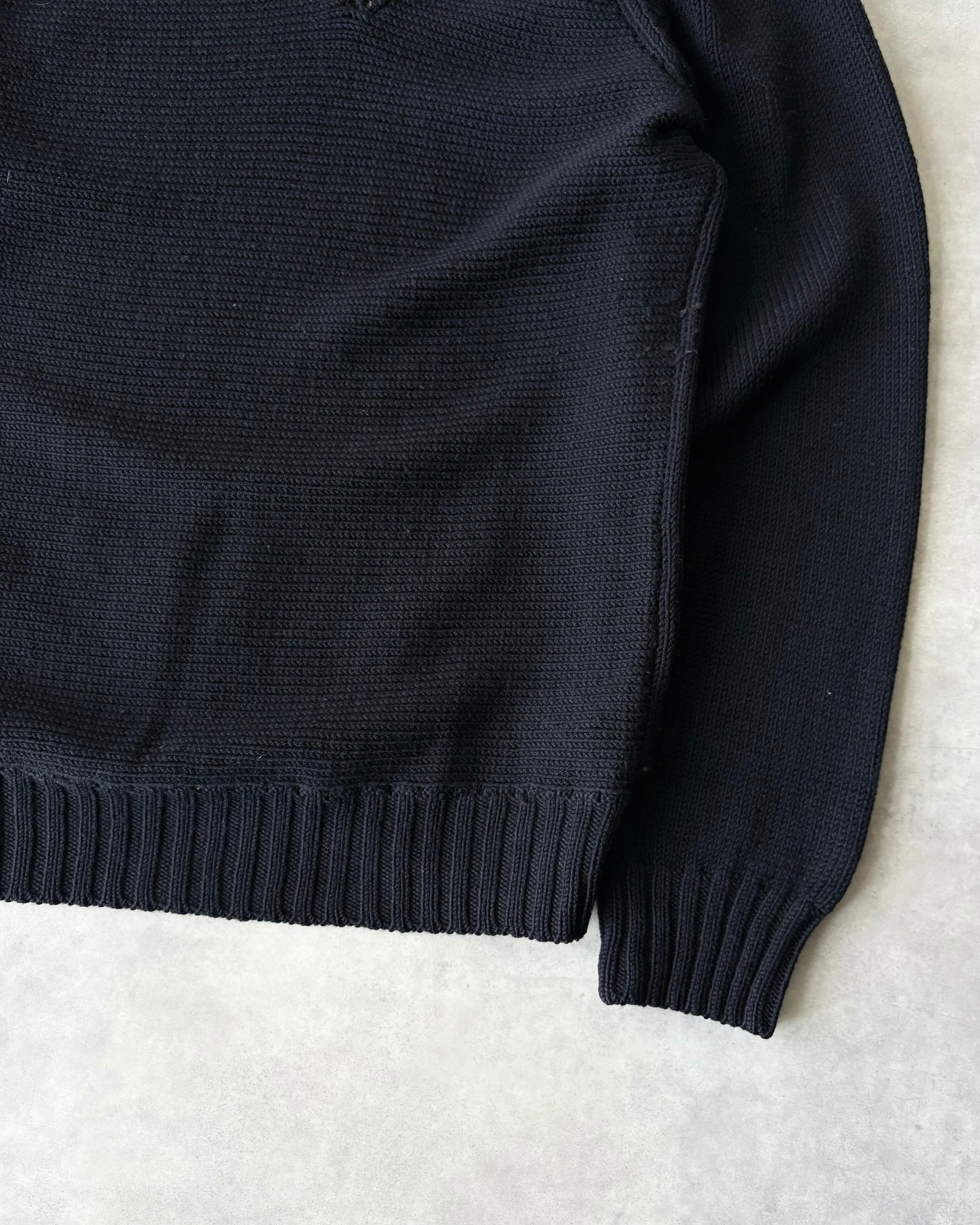 ARMANI COLLEZIONI Shoulder Zip-Design Wool Knit ITALY製 | VOLAR