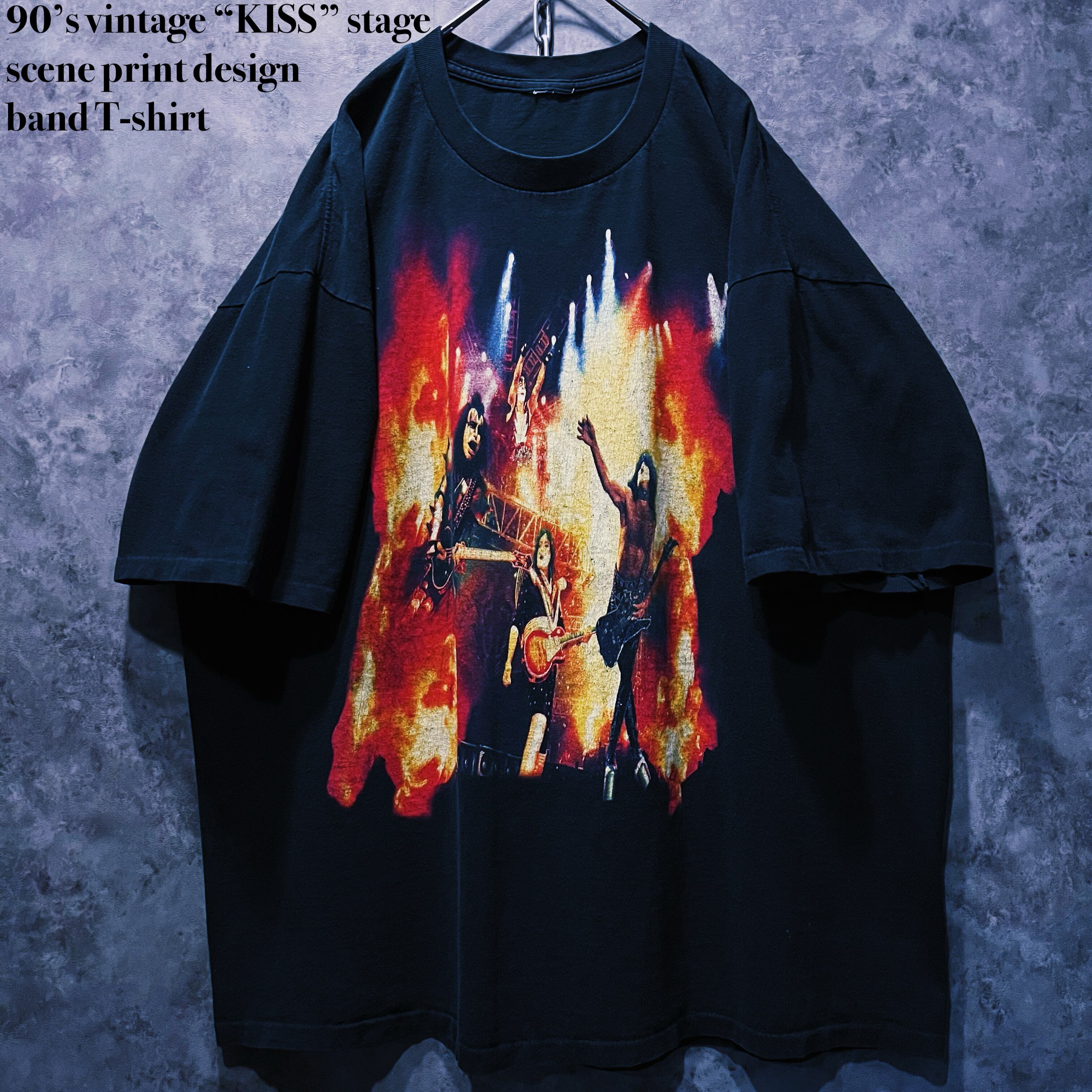 【doppio】90’s vintage “KISS” stage scene print design band T-shirt