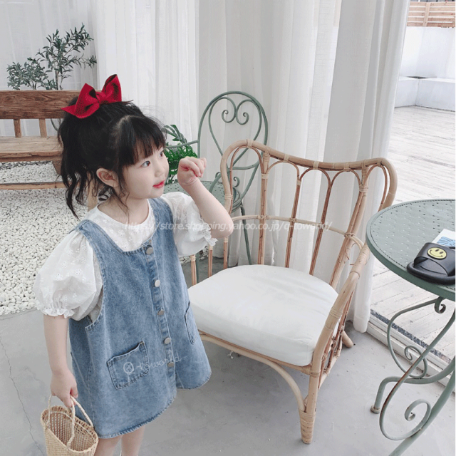 【90-130㎝】ジャンパースカート　デニム　サロペット　女の子　韓国版　韓国子供服　キッズ　子供服