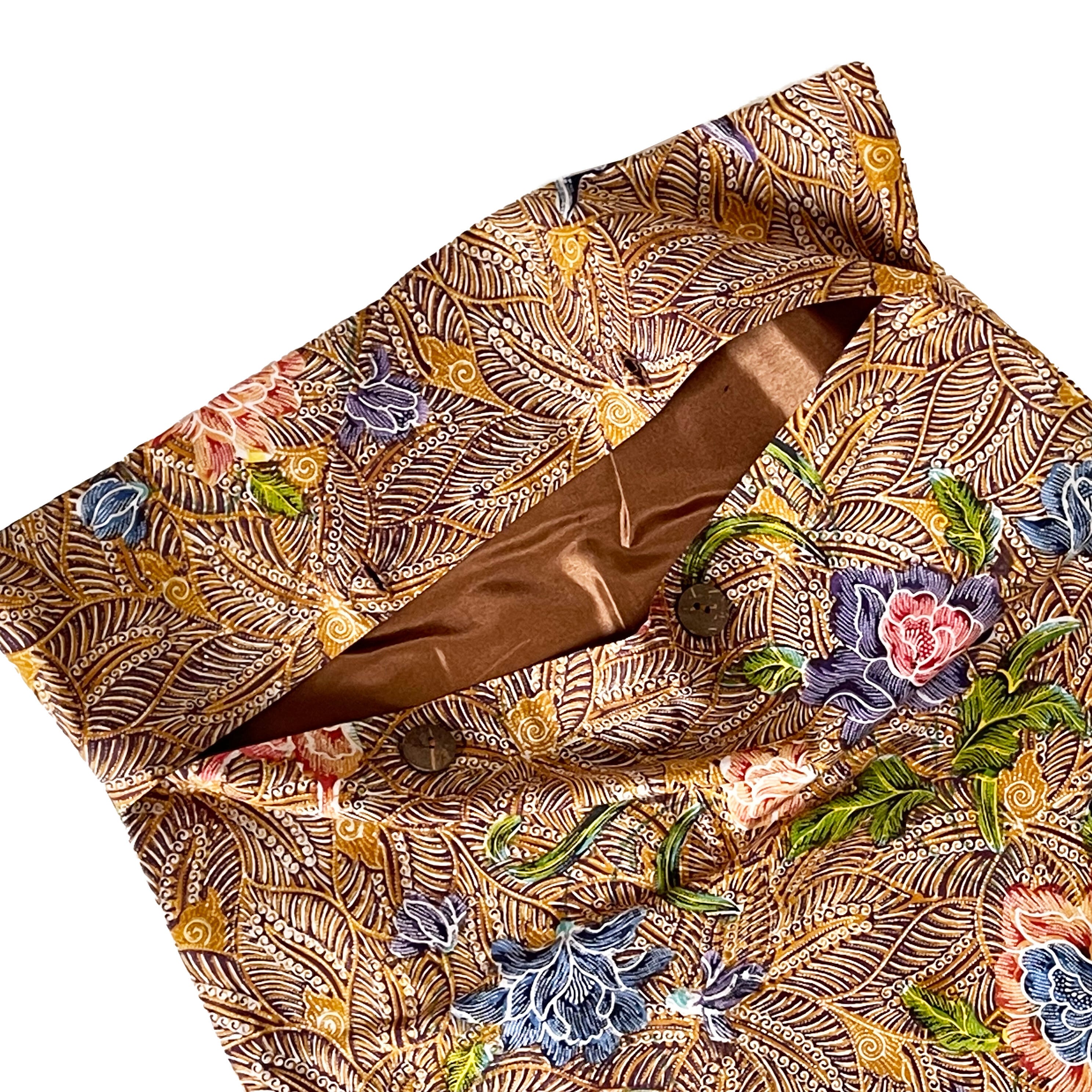 インドネシア ジャガードシルク手描きバティック レッド グリーン 2025