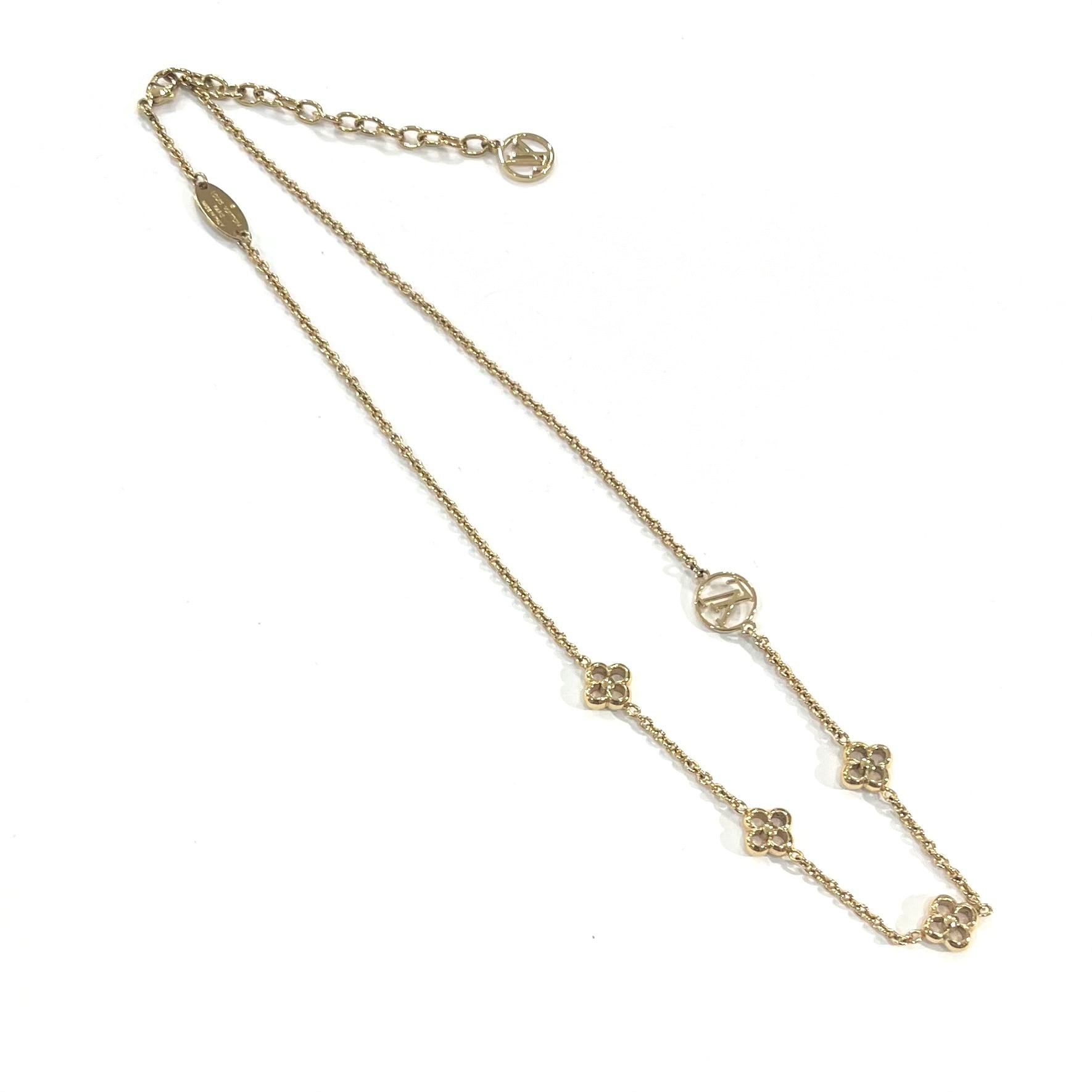 LOUIS VUITTON】2580 モノグラム フラワー＆LVロゴ ネックレス M68125