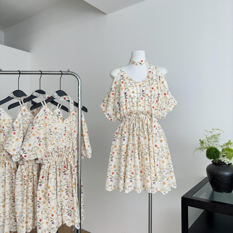 【dress】オフショルダー花柄ワンピース M32808