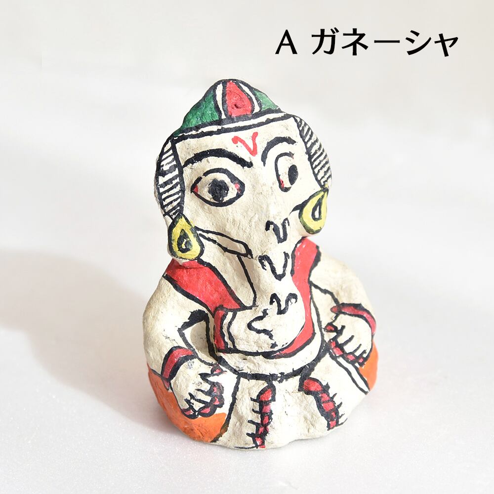 インド マドゥバニ (ミティラー) アート ペーマーマッシュの置き物