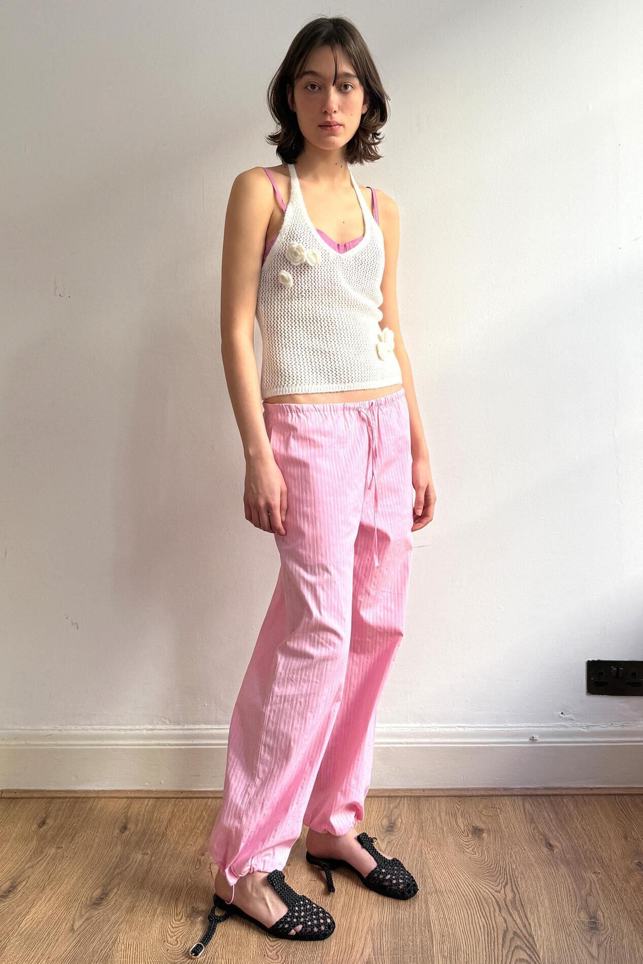 SINOON] Flower Halter Neck Knit Vest (Ivory) 正規品 韓国ブランド