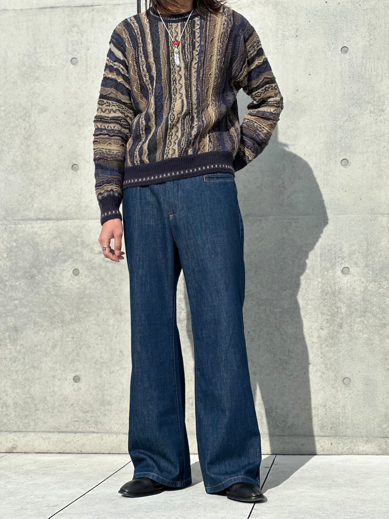 Semi Flare Slacks Denim