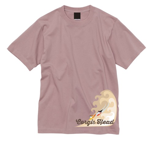 デザイン No.404 クジラの上にコーギーTシャツ　6.2オンス
