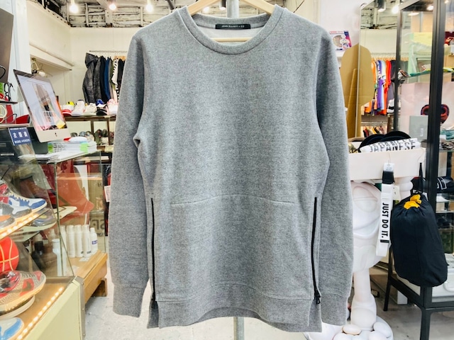 JOHN ELLIOTT SIDE ZIP CREWNECK SWEATSHIRT GREY 1 25JJ9273