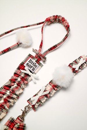 当店限定！即納【littlesara】Limited Check Leash (PomPom)