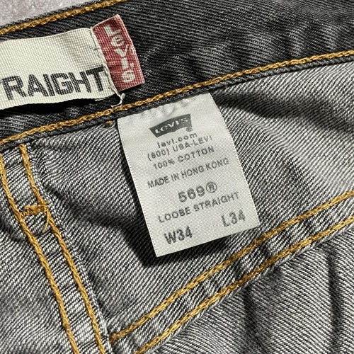 【W34 L34】 香港製 usa levi's 先染ブラック 569 詳細写真5