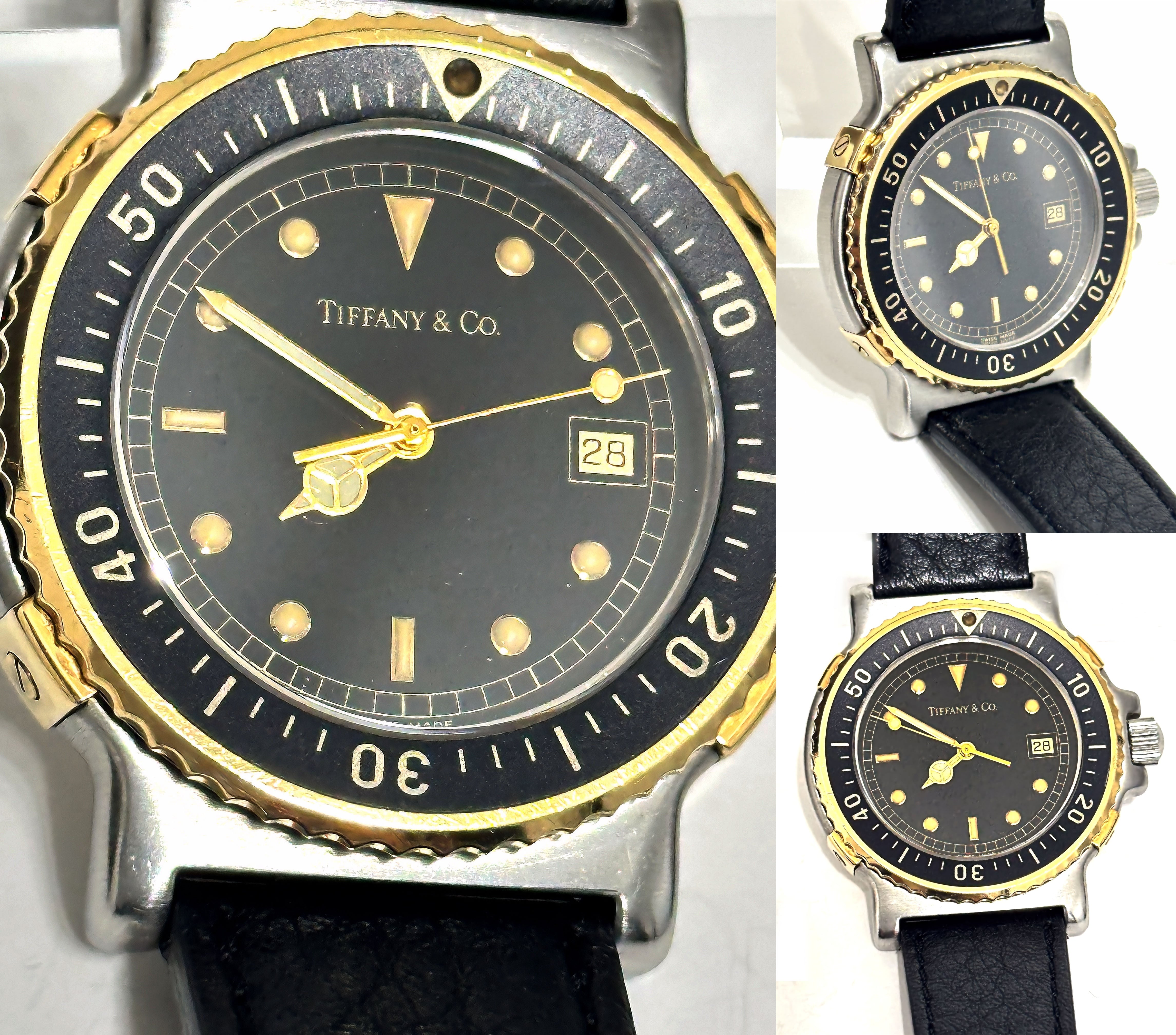 TIFFANY ティファニー ダイバー デイト ブラック 38mm 18K YG SS K18