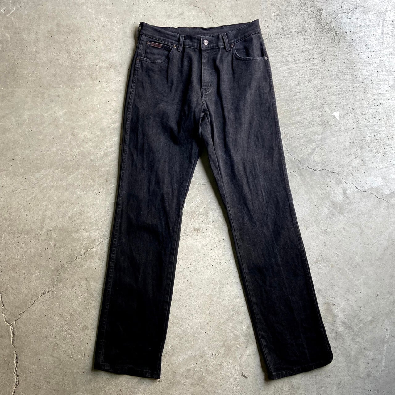 メンズ Wrangler ラングラー W34 ブラックデニム 黒 古着 18075