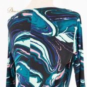 社交ダンス 衣装 トップス ブラウス グリーン系 ブラック系 Chacott ROYAL DANCE チャコットロイヤルダンス 日本製 伸縮 ストレッチ 練習 レッスン 柄 模様 緑 黒 青 ドレープ パーティー 総柄 かわいい 鮮やか ピンク系 ブルー系