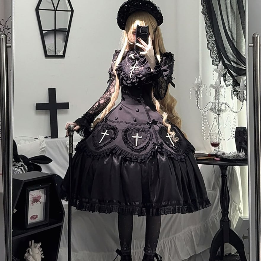 ゴスロリボンネット 暗黒ロリィタ 闇かわいい 神秘的｜SEASONZ