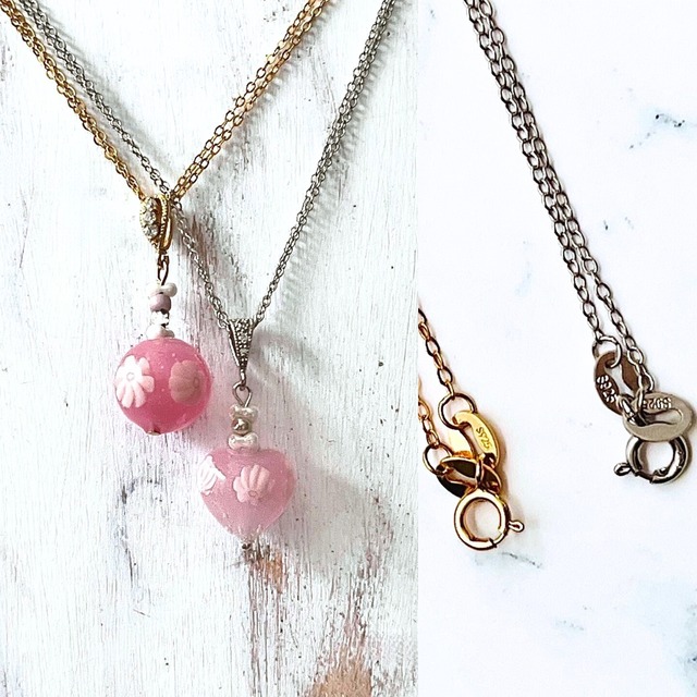 プチハートフラワーネックレス