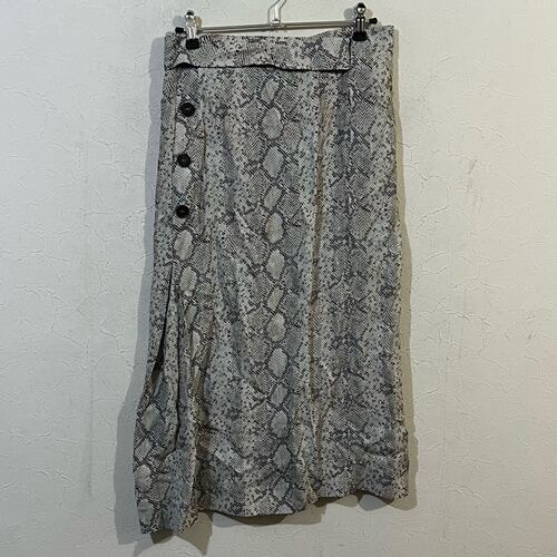 rokh ロク Concealed Belt Skirt パイソンプリントスカート ベージュ