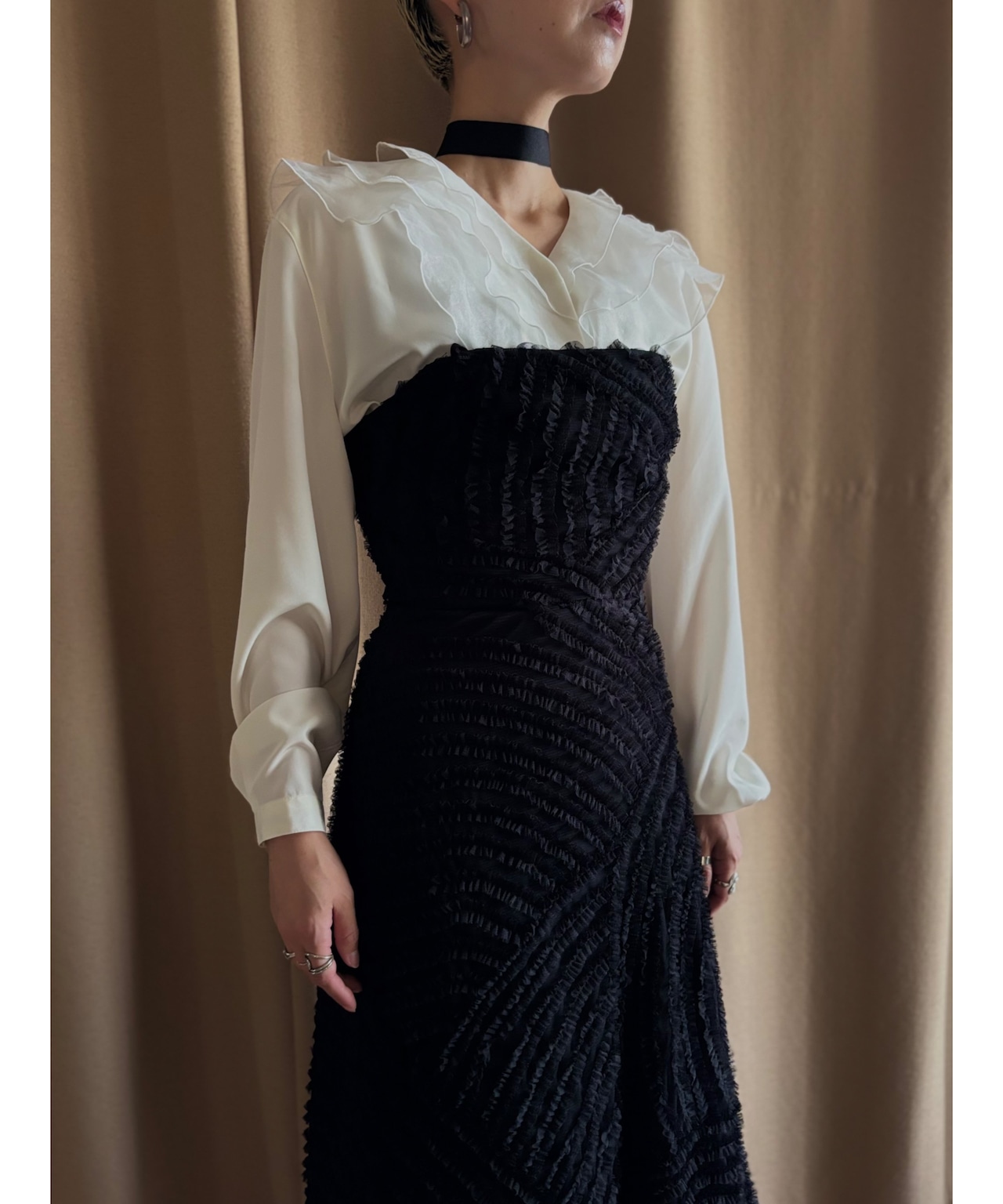 BCBG MAXAZRIA black tulle dress-5002-9