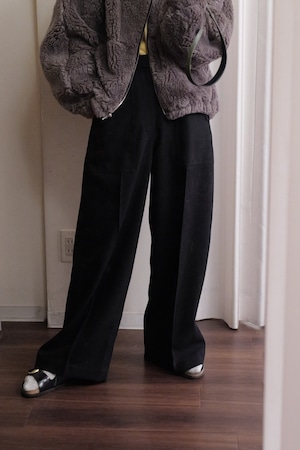 YLEVE / DRY WOOL TWILL TROUSERS black