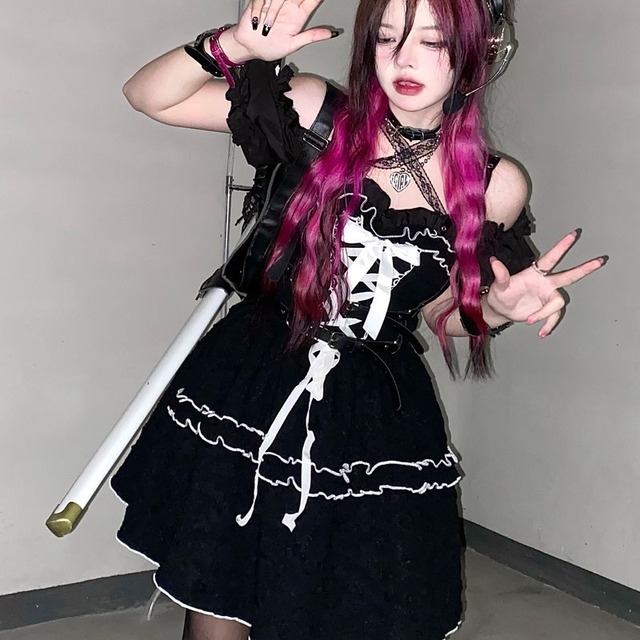 半袖 トップス インナー ロリータ オフショルダー フリル｜天使と悪魔