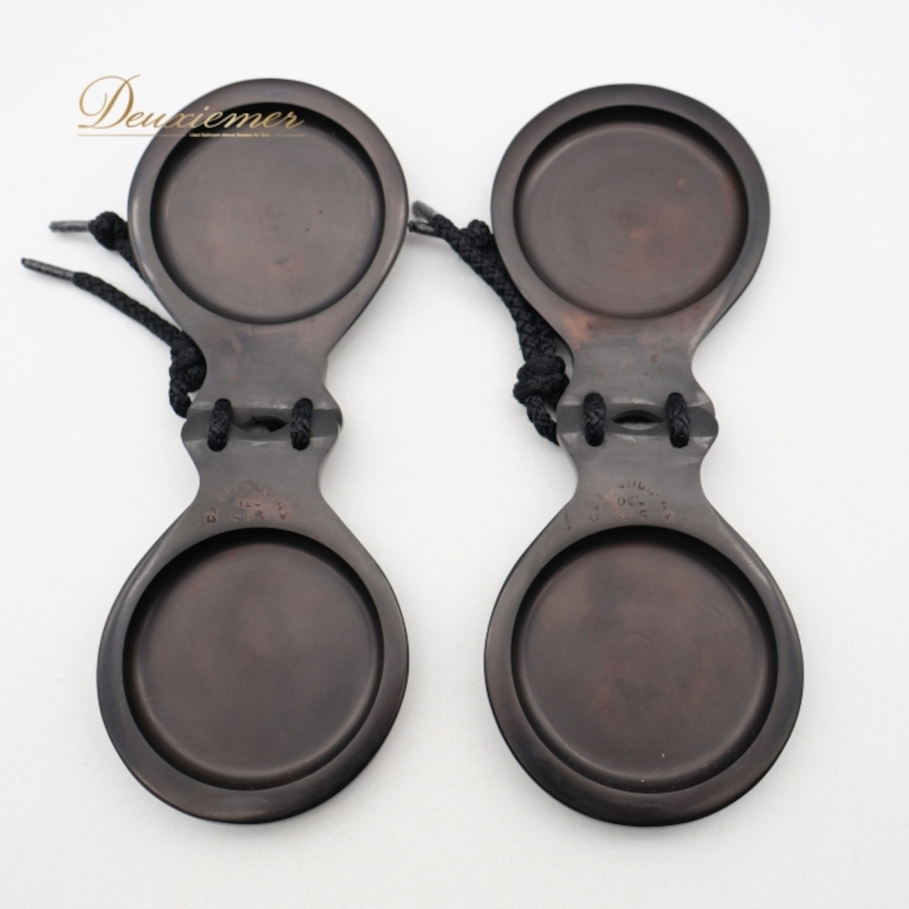 フラメンコ パリージョ カスタネット ブラック系 CASTANUELAS DEL SUR 楽器 小物 ペア 両手 模様 袋 ケース セット 黒 茶 レッスン 練習 ステージ イベント 艶 光沢 パフォーマンス ブラウン系
