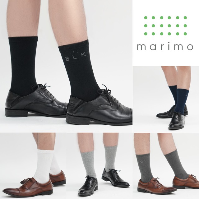 【メンズ】MARIMO みちる 触って分かる靴下 ロング BLK ブラック 131101-1