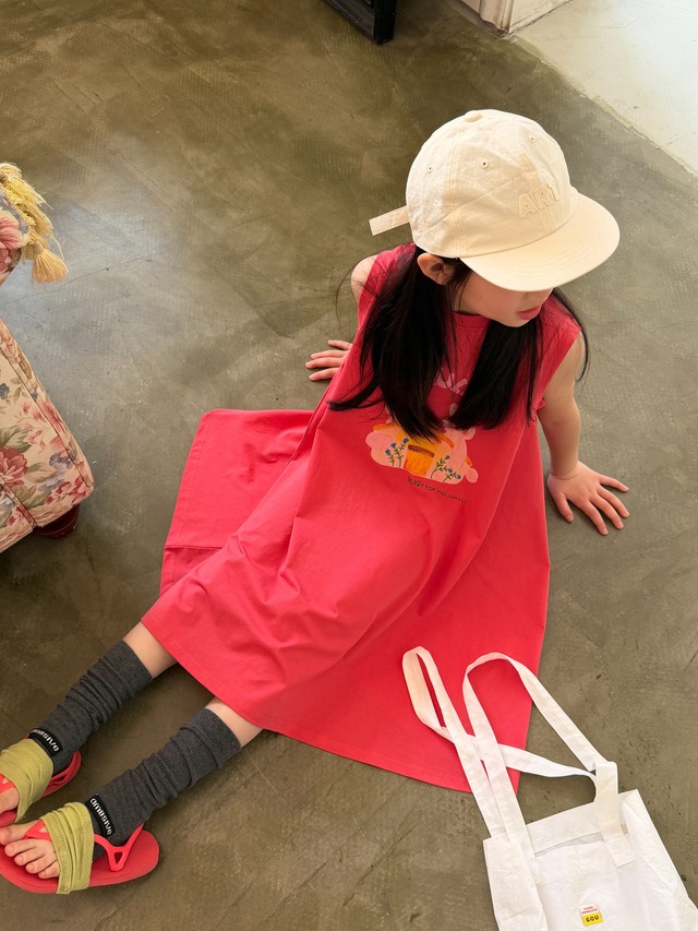 【KID】うさぎハウスプリントノースリーブワンピース - 18