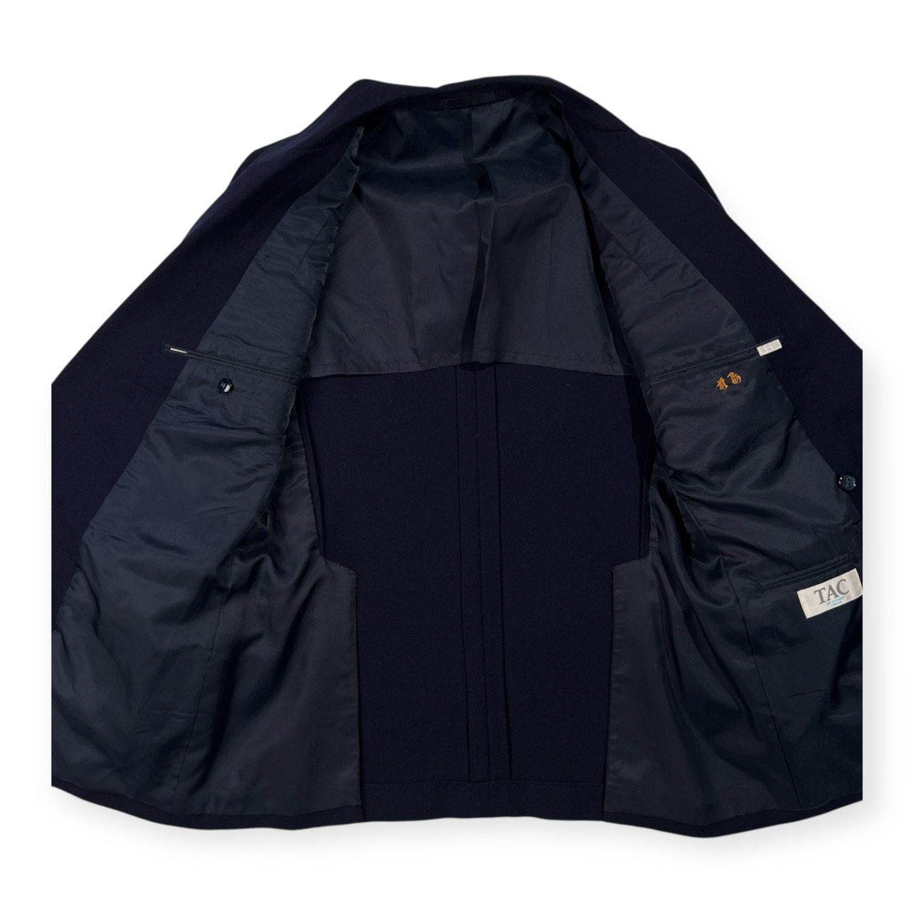 金ボタン TAC UNE ELEGANCE FRAICHE ダブル ブレザー テーラードジャケット M(170-90-75) /メンズ/濃紺/ネイビー