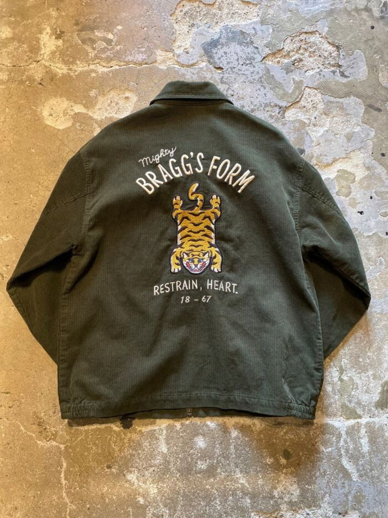 Power to the people / Corduroy zip up blouson-Tiger- / OLIVE / コーデュロイ/ジャケット/スウィングトップ - 1