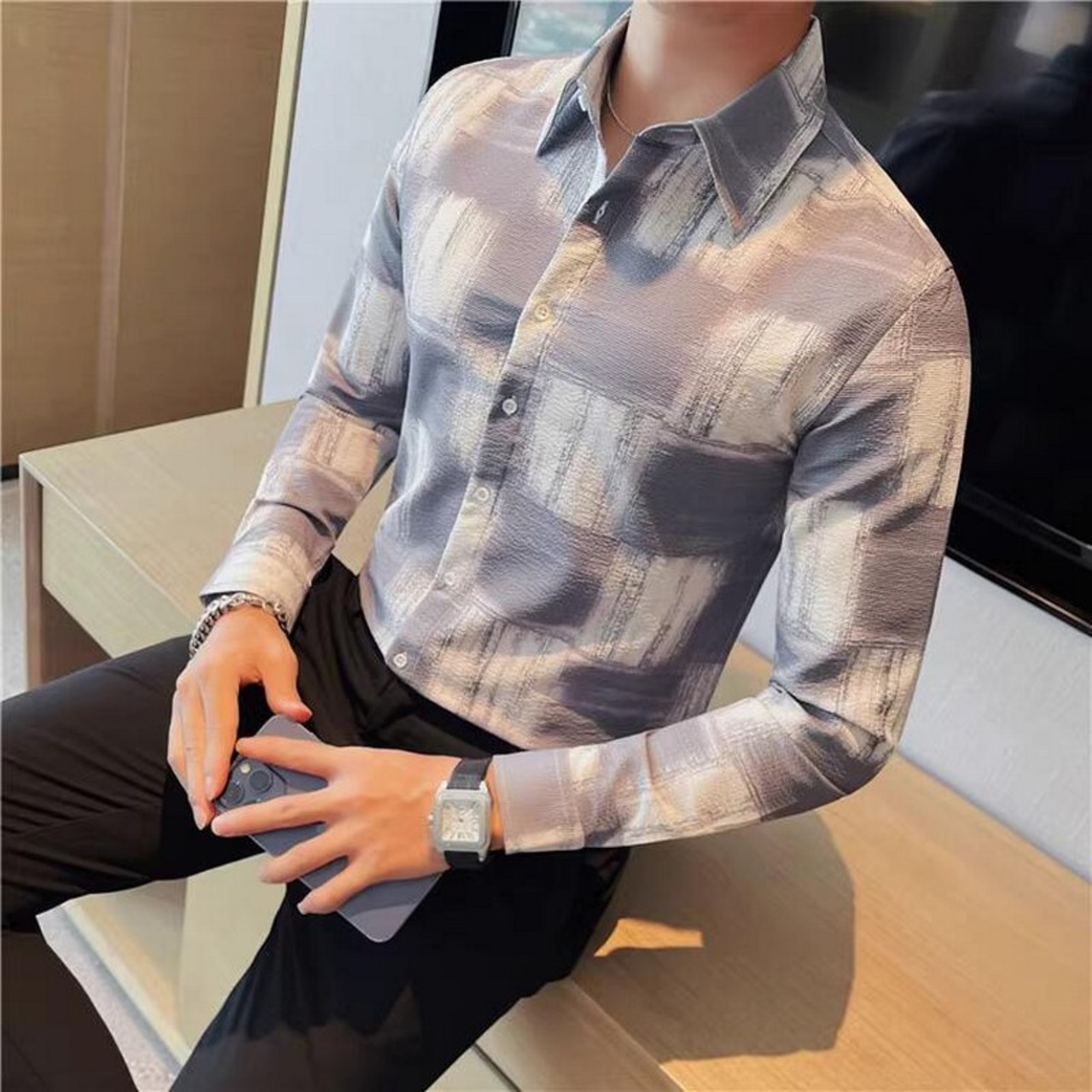 plaid shirt tops 00198