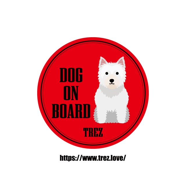 全8色 名前入り DOG ON BOARD ウエストハイランドホワイトテリア ポップアート マグネット