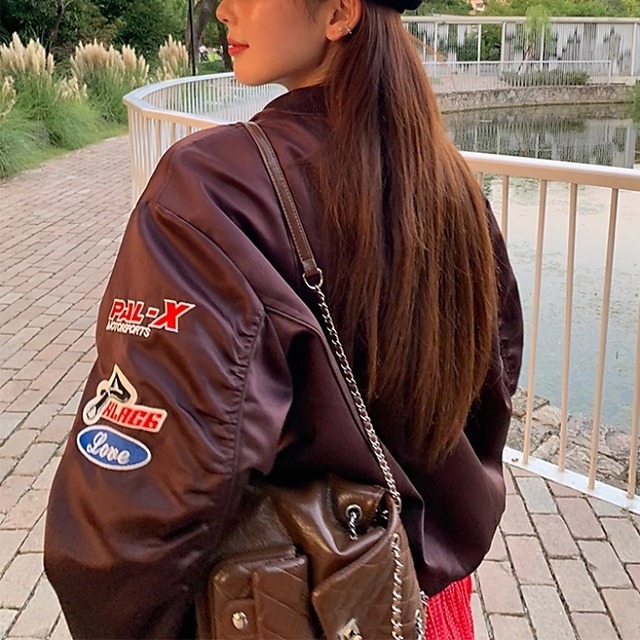 パッチスタジアムサテンジャケット［S-L］