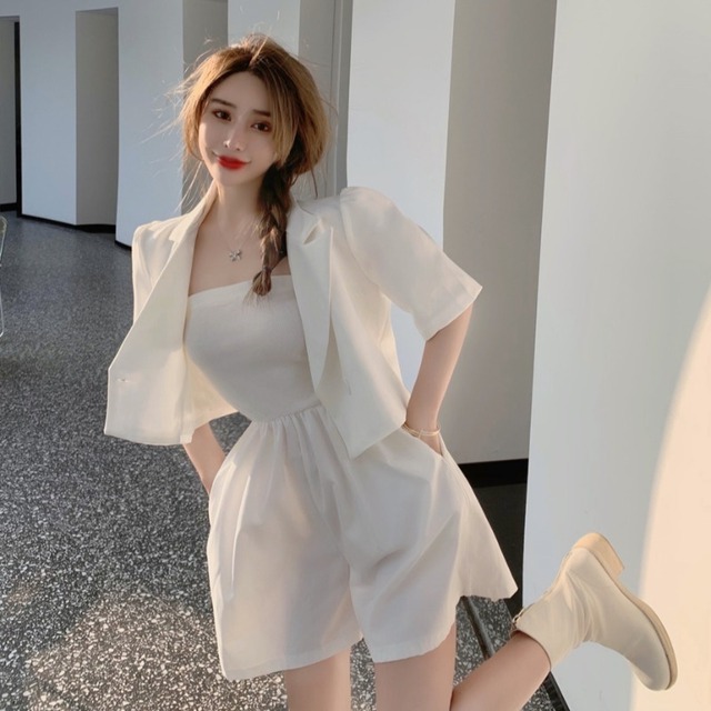 サマースタイルショートスリム薄手トップス ワンピースショーツ レディース 夏物 ブルマー YY-ファッション81782937774