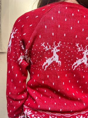 vintage nordic jacquard sweater