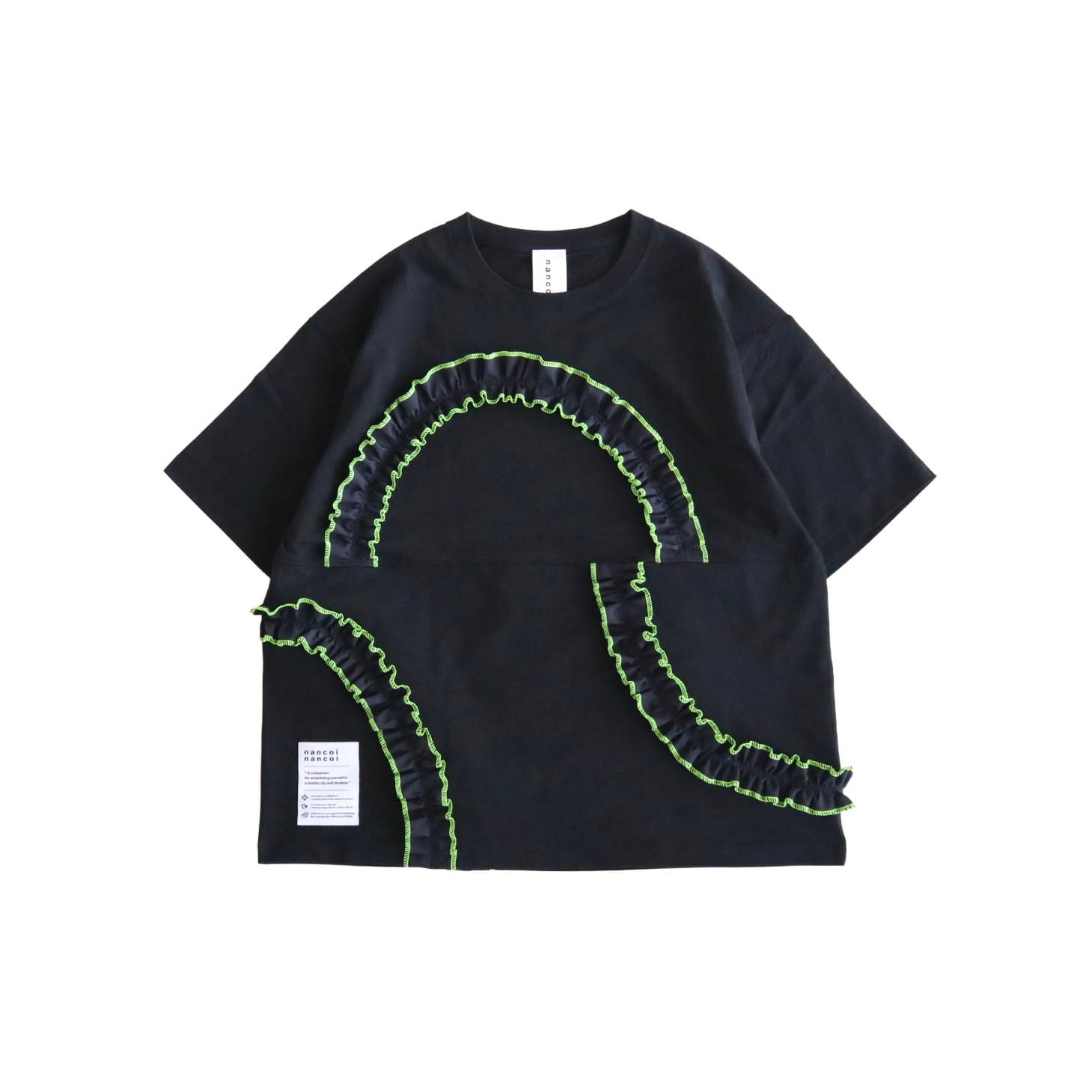 nancoi nancoi frill t-shirts / black | portsidelaboratory STORE
