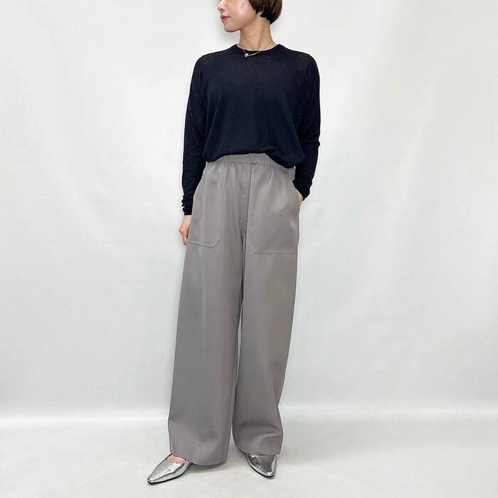 新品 LOEFF ロエフオーガンジーカンフーパンツ LOEFF＞グロッシー タフタ クロップドパンツ