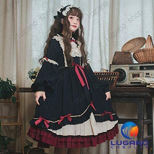 KL001 萌えゴシック ロリータ風 Sweet Gothic Lolita風 ワンピース
