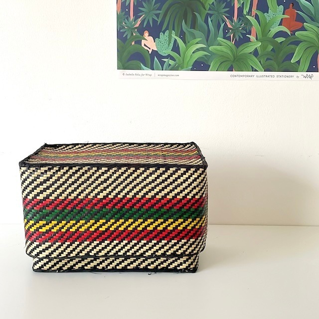 Rectangular colourful basket S w21.5cm×11.5cm×h13.5cm