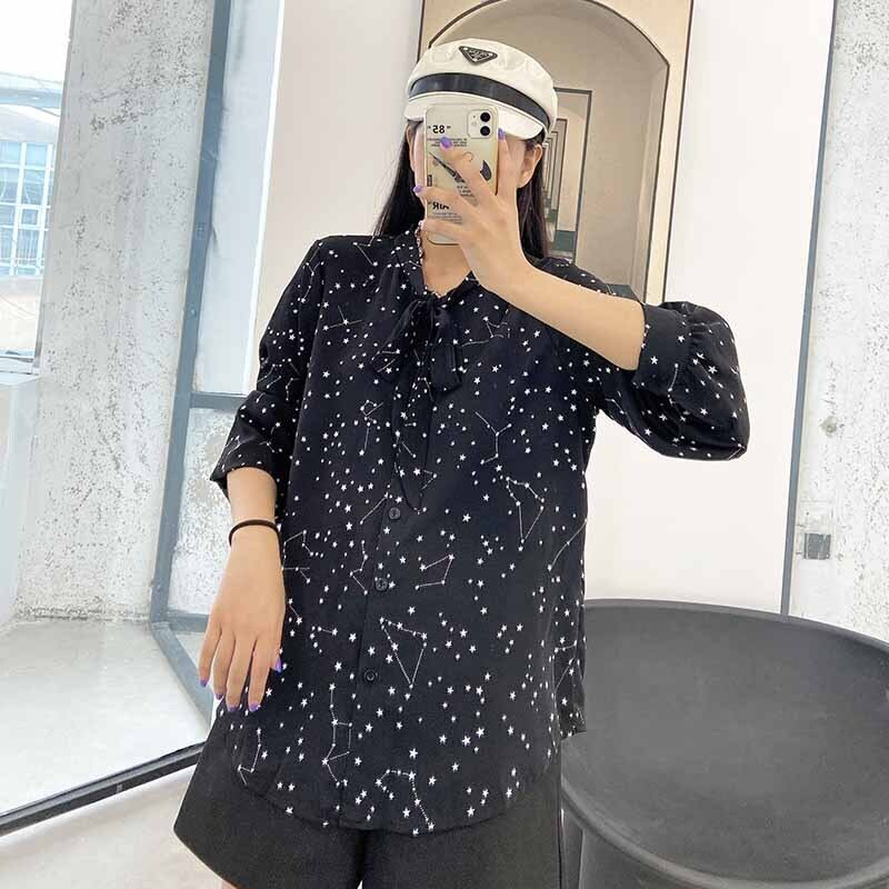 長袖シャツレディース秋の服2020新バージョンルーズファットmmラージサイズ痩身年齢削減カバーミートカーディオシャツ ミックスインファッション60526971314