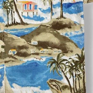 【NAUTICA】90s 旧タグ アロハシャツ 半袖 シャツ 柄シャツ ボタンダウン 総柄 オールパターン L ビッグサイズ ノーティカ US古着