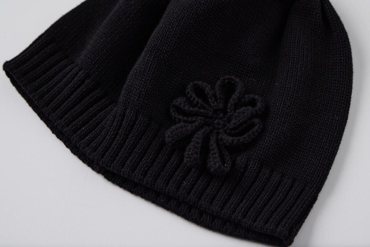 SETUPEXE CORSAGE BEANIE BLACK 韓国 ビーニー 黒 ☆SETUP-EXE☆ PEARL CORSAGE BEANIE【送料0/関税0】 (SETUP-EXE