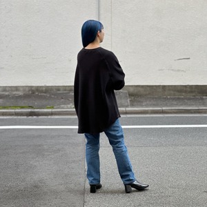 ( BLACK ) COMFORT WAFFLE LONG SLEEVE TEE