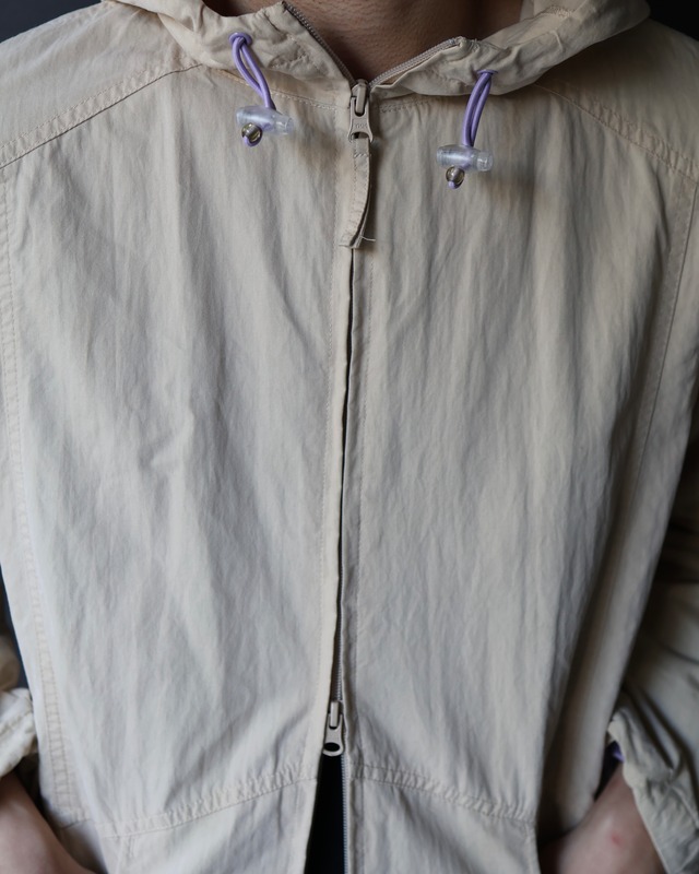 Double zip drawcord hoodie jacket