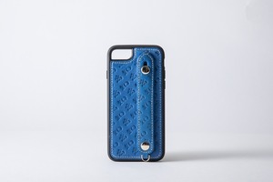 【牛革】高知のiPhoneケース　ブルー（7/8/SE第2世代、X/XS)