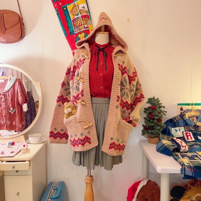 snowflake cowichan knit hoodie