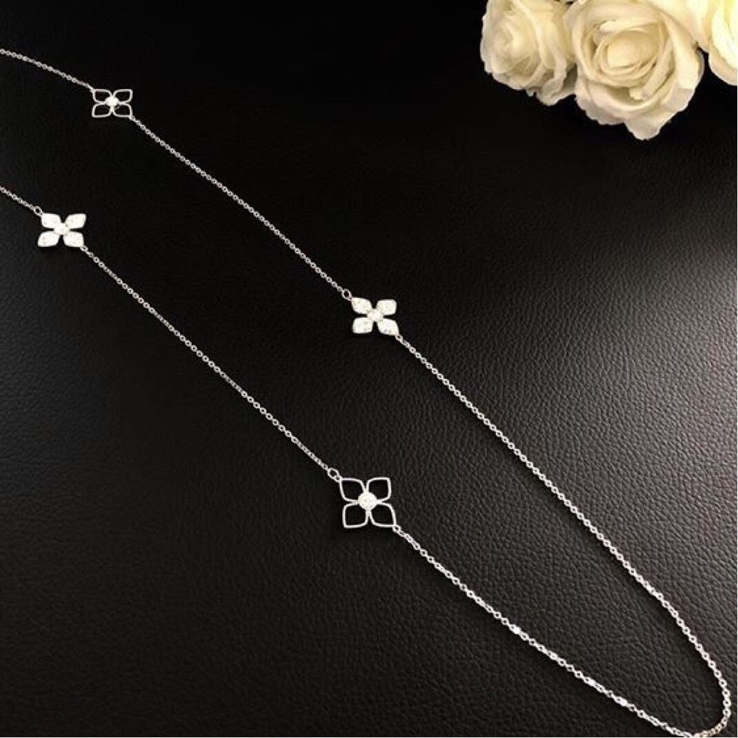 フラワーロングネックレス ニッケルフリー (保存袋付き)