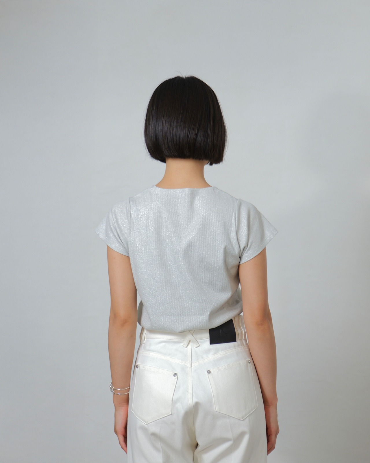 RITSUKO KARITA - Rib inner half tops：white