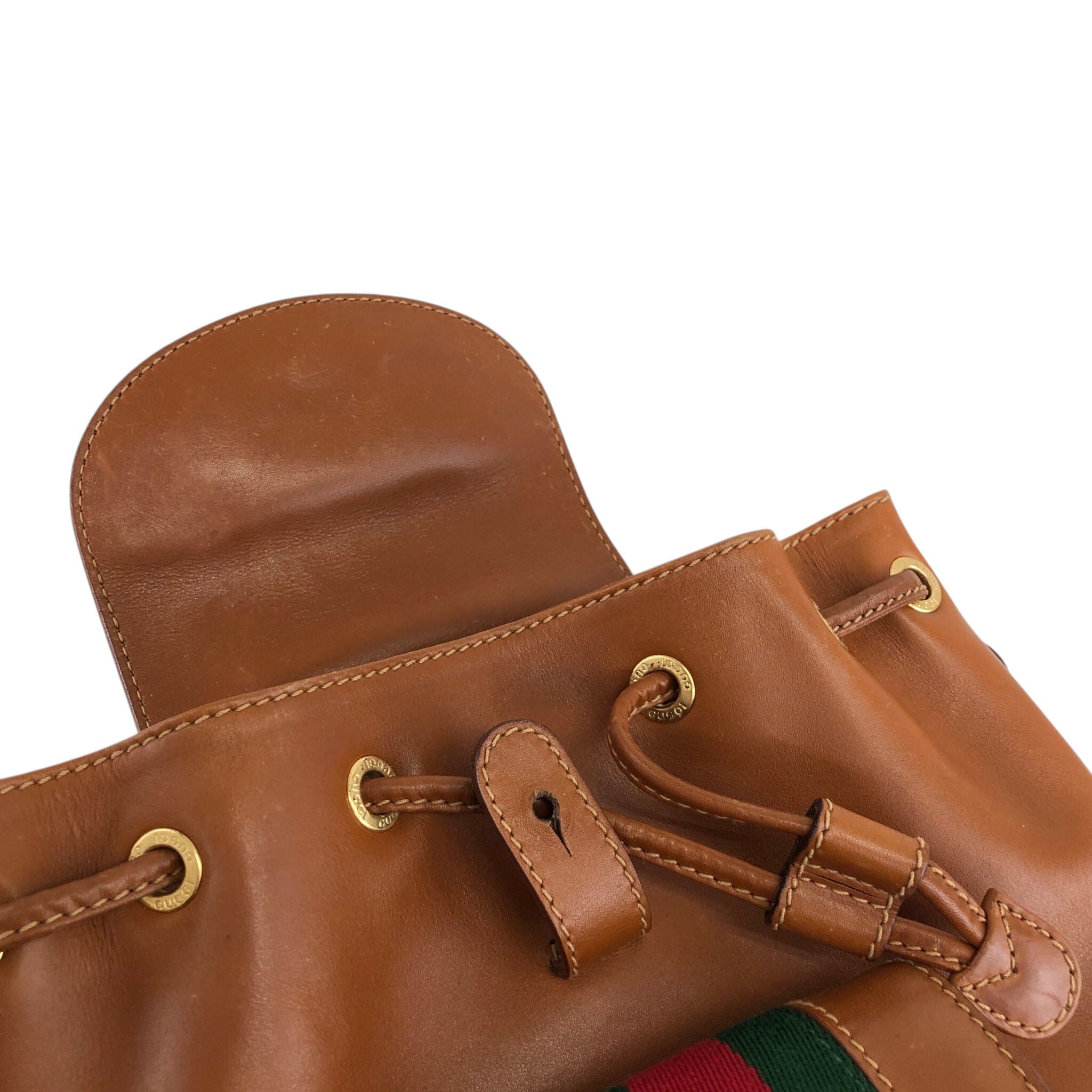 GUCCI グッチ シェリーライン バックパック ブラウン レザー リュック
