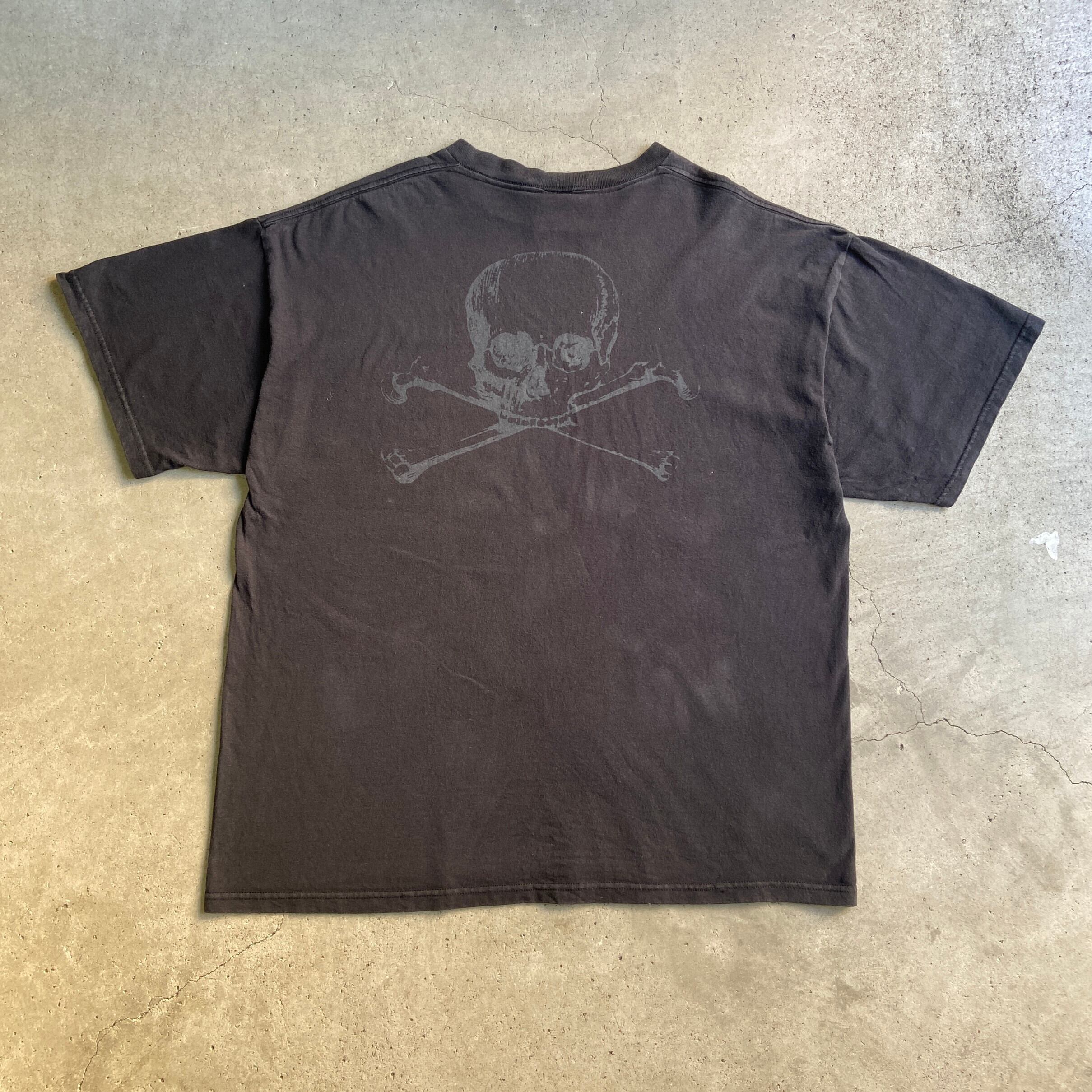 ドクロ 骸骨 両面プリント バックプリント Tシャツ メンズXL 古着 